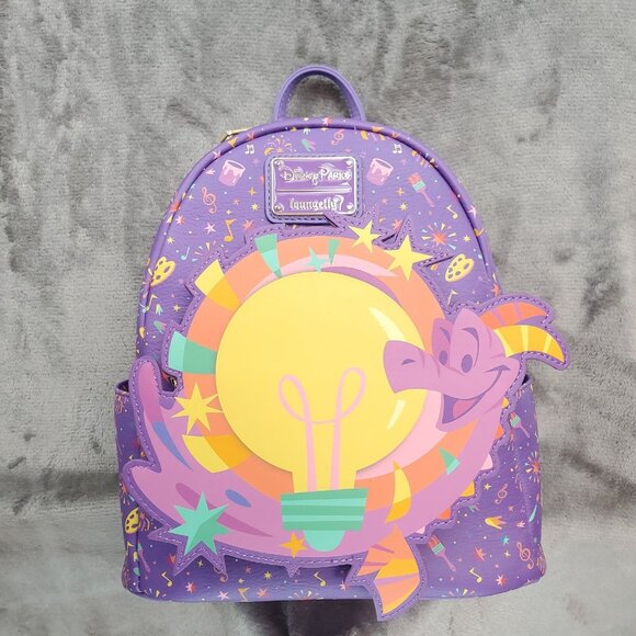 2025 Disney Parks Loungefly Epcot Festival Of The Arts Figment Backpack & Ears! - Picture 3 of 16